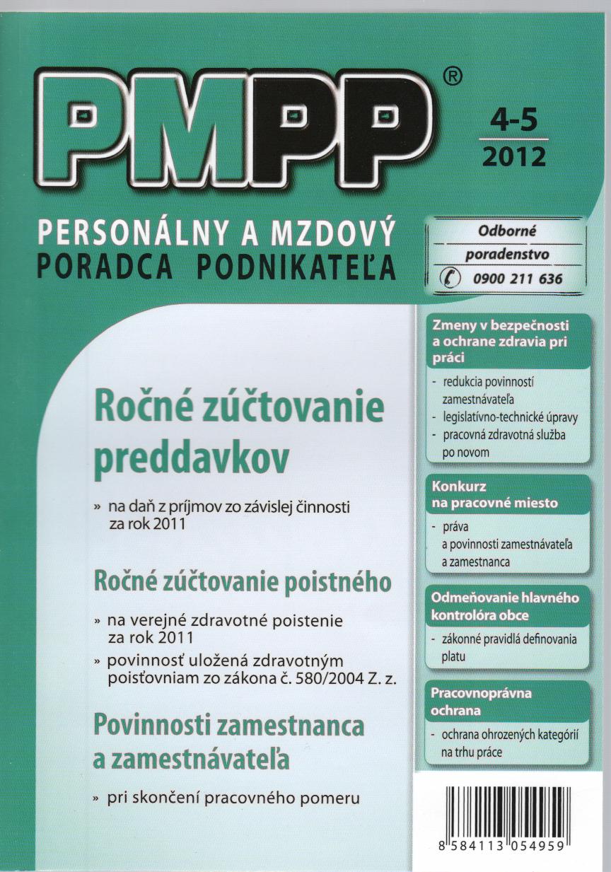 PMPP 4-5/2012 Ročné zúčtovanie preddavkov