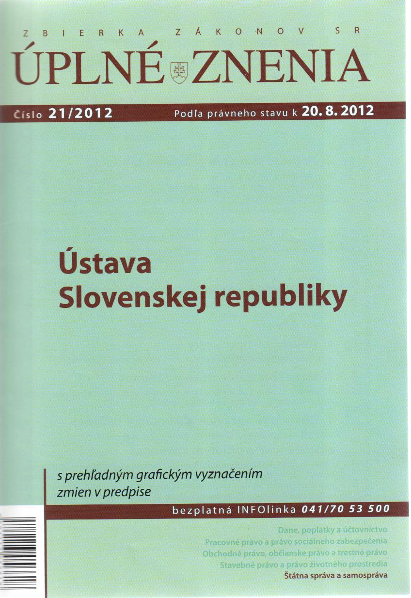 UZZ 21/2012 Ústava Slovenskej republiky
