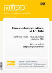 DUPP 4-5/2014 Zmeny v zdaňovaní príjmov od 1.1. 2014