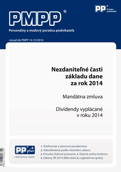 PMPP 14-15/2014 Nezdaniteľné časti základu dane za rok 2014