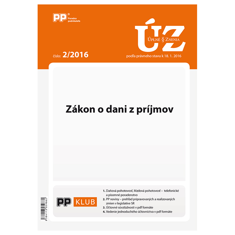 UZZ 2/2016 Zákon o dani z príjmov