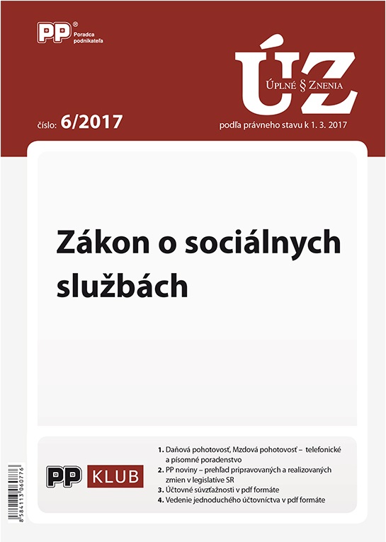 ÚZZ 6/2017 Zákon o sociálnych službách