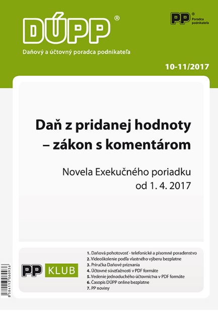 DUPP 10-11/2017 Daň z pridanej hodnoty - zákon s komentárom
