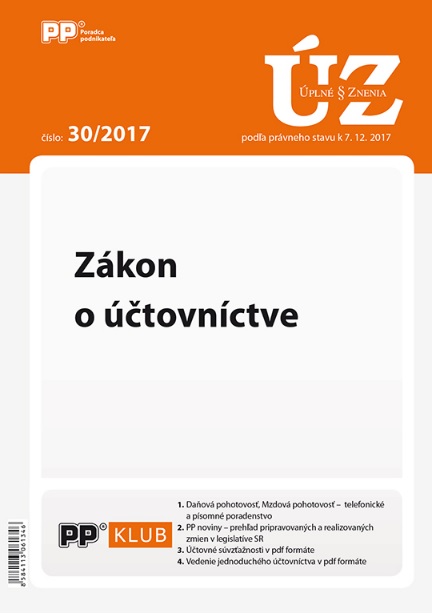 UZZ 30/2017 Zákon o účtovníctve