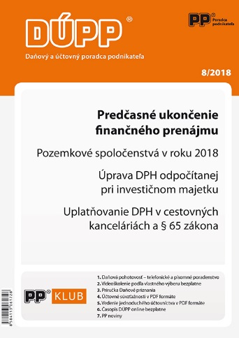 DUPP 8/2018 Predčasné ukončenie finančného prenájmu