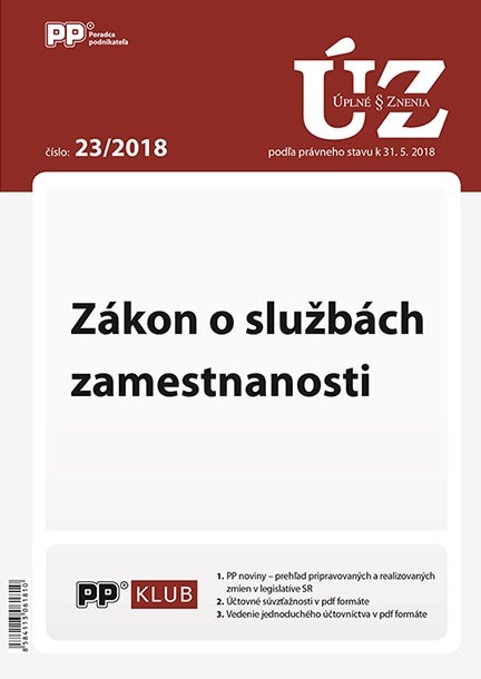 UZZ 23/2018 Zákon o službách zamestnanosti