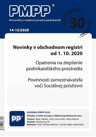 PMPP 14-15/2020 Novinky v obchodnom registri od 1. 10. 2020