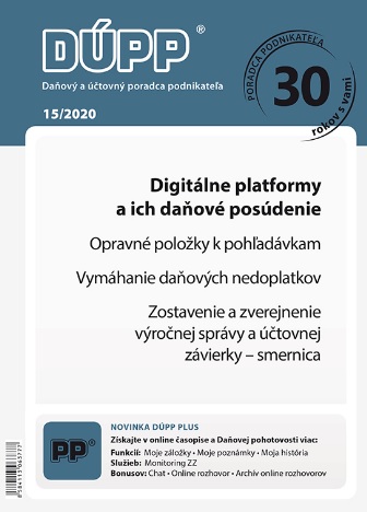 DUPP 15/2020 Digitálne platformy a ich daňové posúdenie