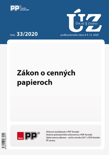 UZZ 33/2020 Zákon o cenných papieroch