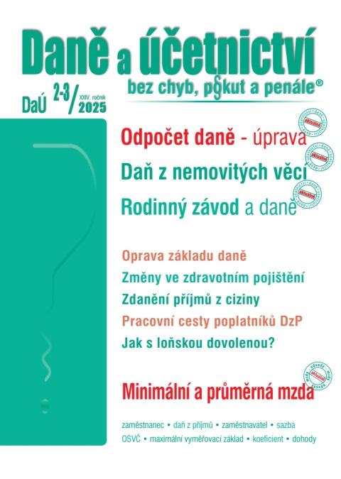 DaÚ 2-3/2025 Odpočet daně - úprava pravidel