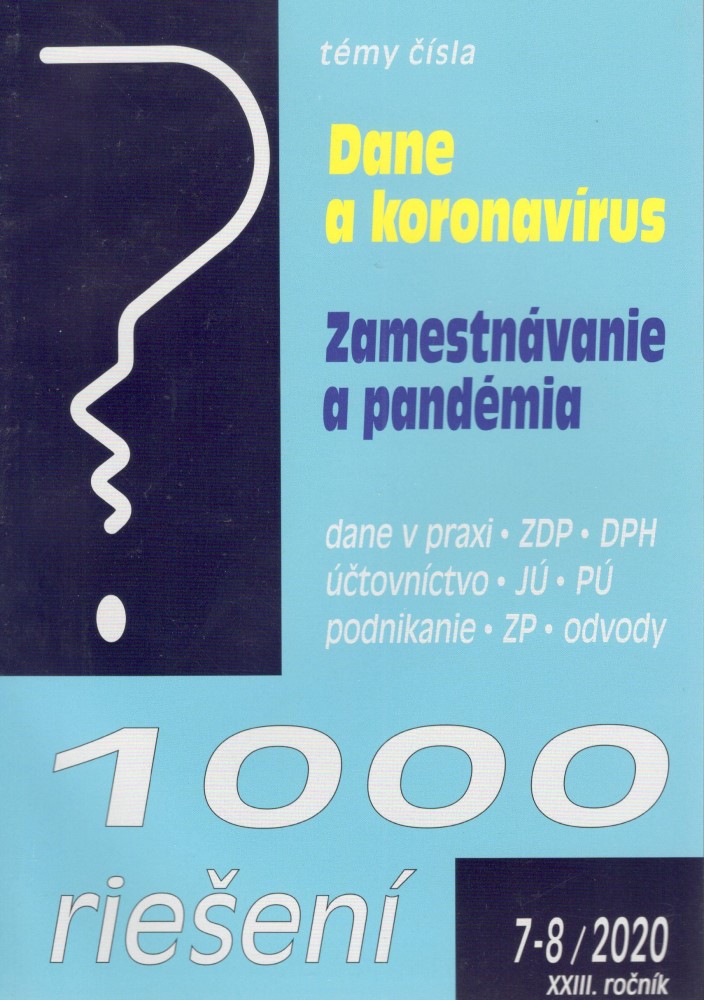 1000 riešení 7-8/2020  – Mimoriadne opatrenia v súvislosti s koronavírusom