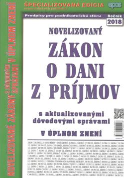 Novelizovaný zákon o dani z príjmov