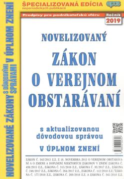 Novelizovaný Zákon o verejnom obstarávaní - ročník 2019