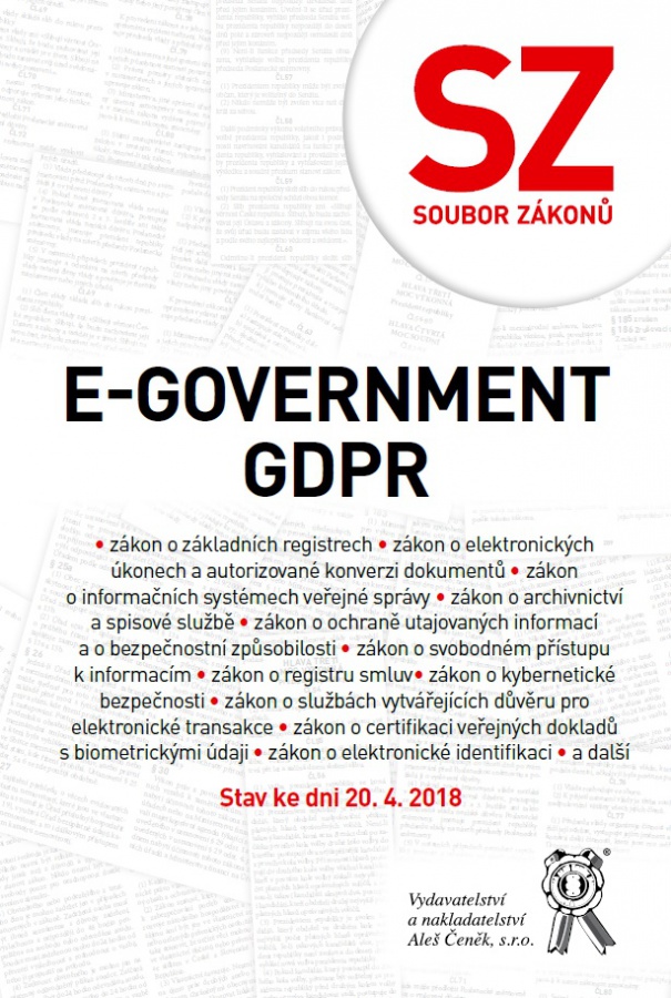 Soubor zákonů. E-government a GDPR.