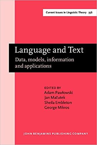Language and Text : Data, models, information and applications